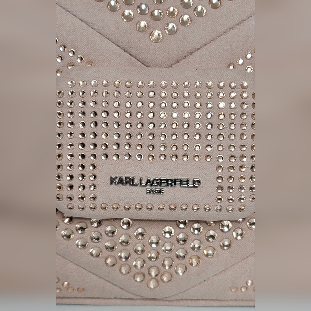 Pink Karl Lagerfeld Rhinestone BLING Shoulder Fleur Bag
